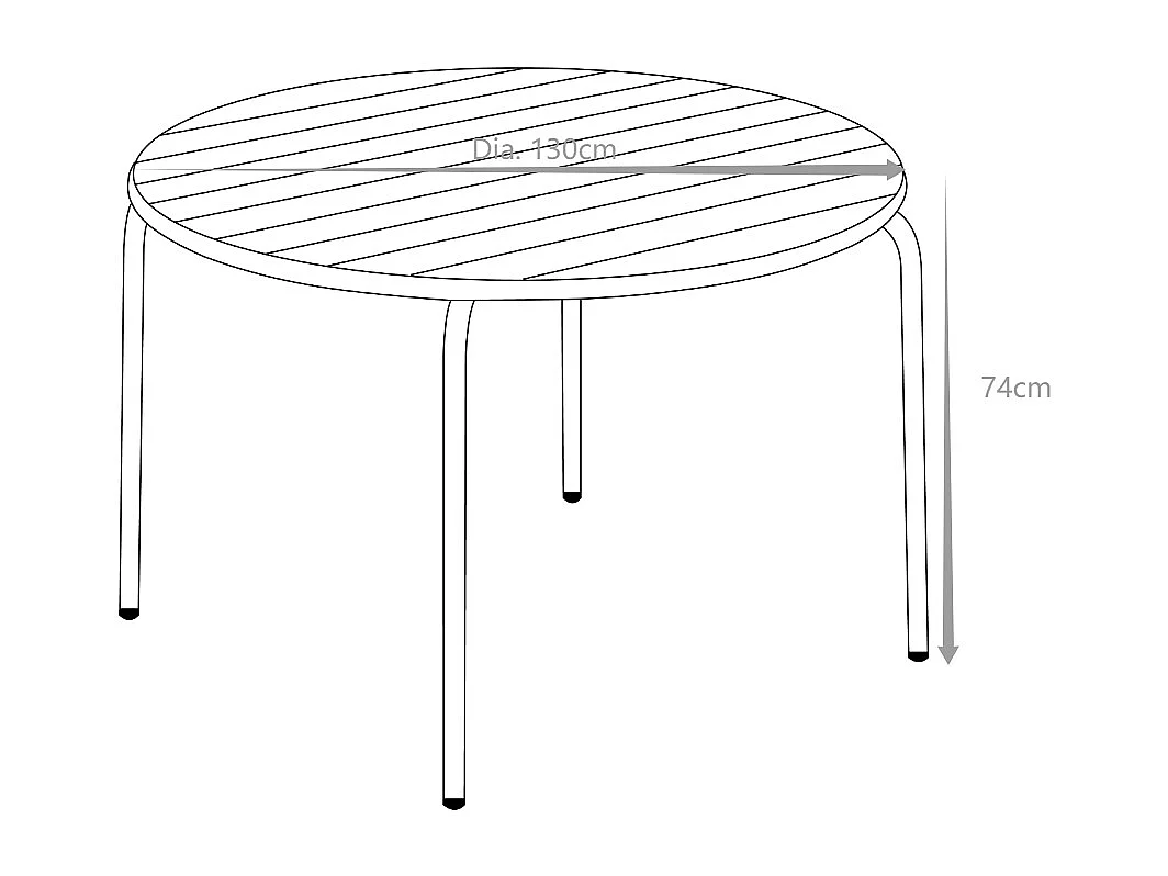 Table de jardin ronde D.130 cm en métal - Kaki -  MIRMANDE de MYLIA