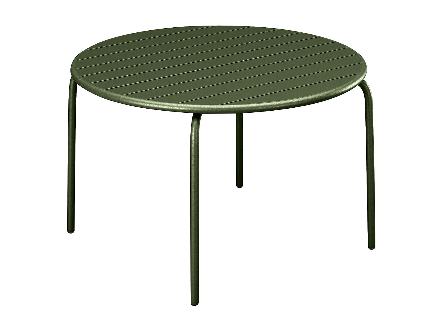 Vente-unique Runder Gartentisch D.130 Cm Aus Metall – Kaki – Mirmande Von Mylia