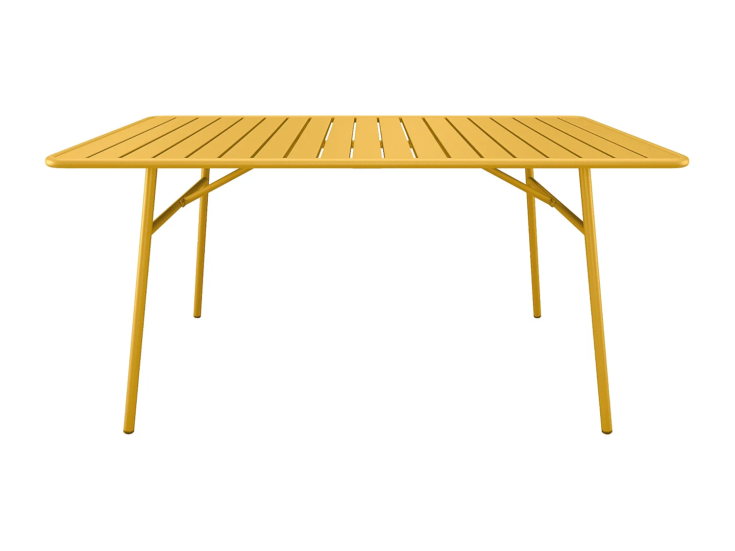 Table de jardin L.200 cm en métal - Jaune moutarde - MIRMANDE de MYLIA