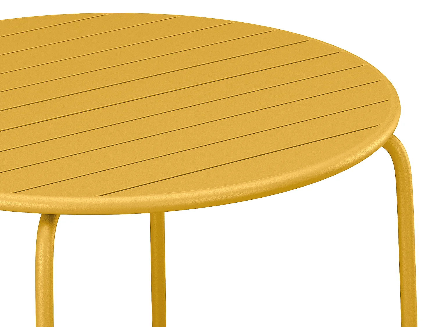 Table de jardin ronde D.130 cm en métal - Jaune moutarde -  MIRMANDE de MYLIA