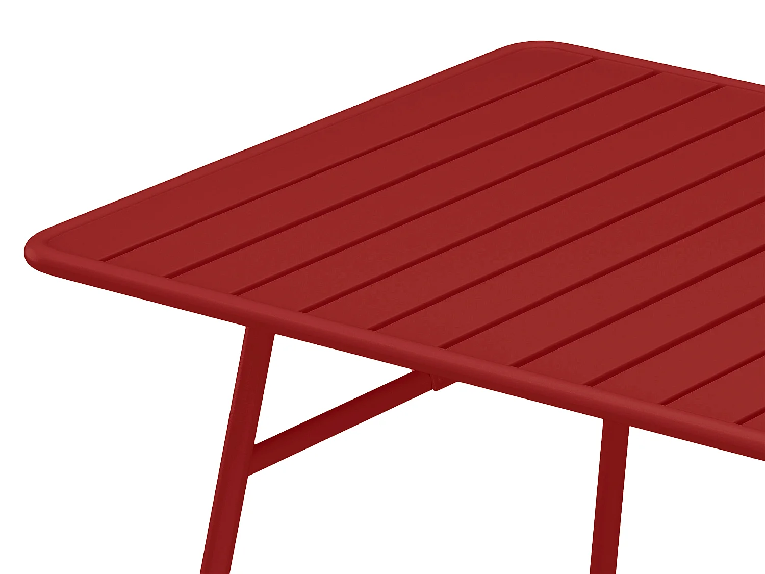 Table de jardin L.160 cm en métal - Rouge - MIRMANDE de MYLIA
