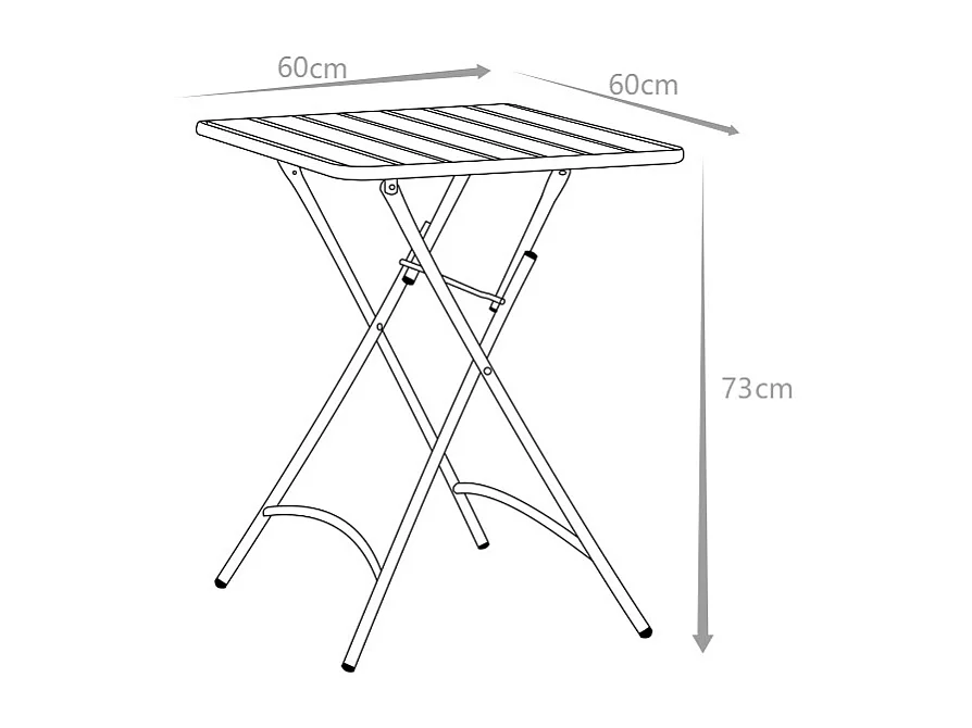Table de jardin carrée pliante L.60 cm en métal - Jaune moutarde - MIRMANDE de MYLIA
