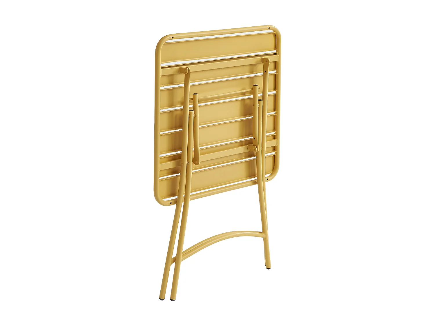 Table de jardin carrée pliante L.60 cm en métal - Jaune moutarde - MIRMANDE de MYLIA