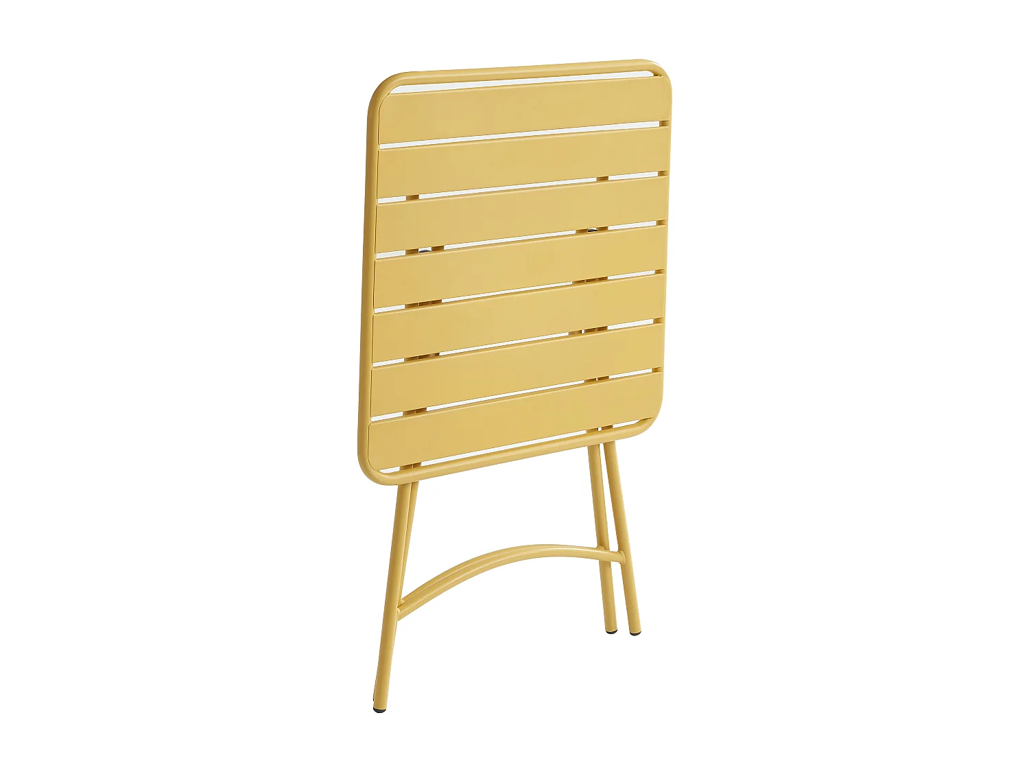 Table de jardin carrée pliante L.60 cm en métal - Jaune moutarde - MIRMANDE de MYLIA