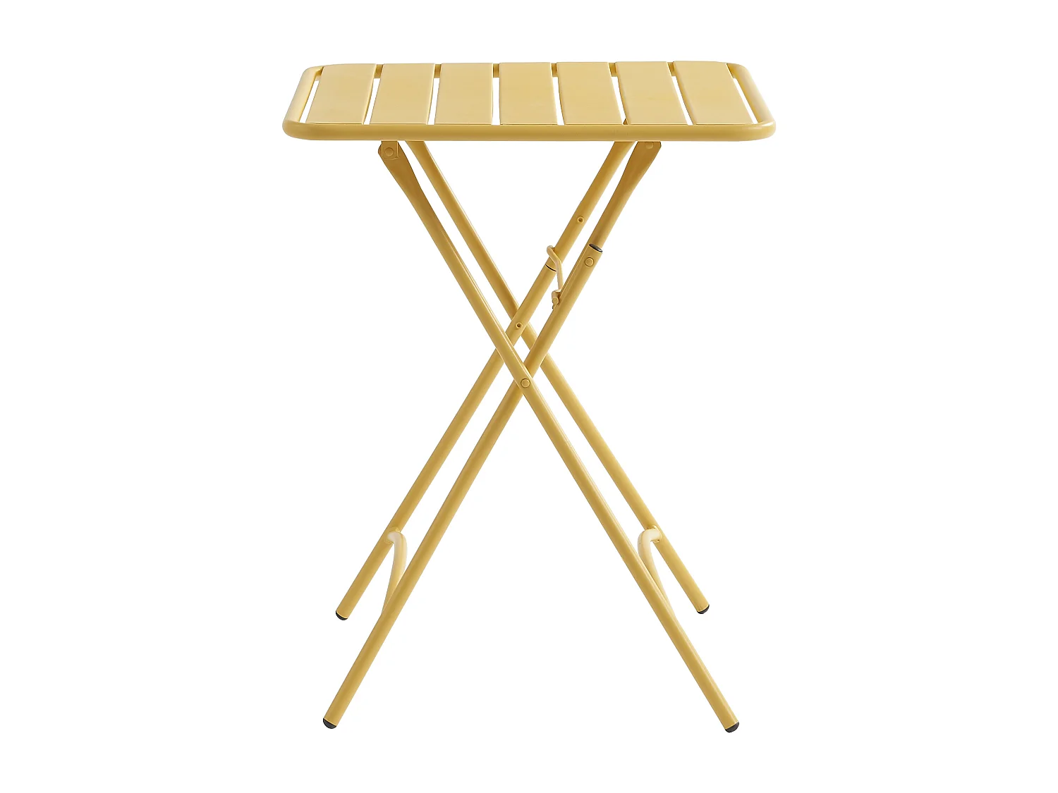 Table de jardin carrée pliante L.60 cm en métal - Jaune moutarde - MIRMANDE de MYLIA