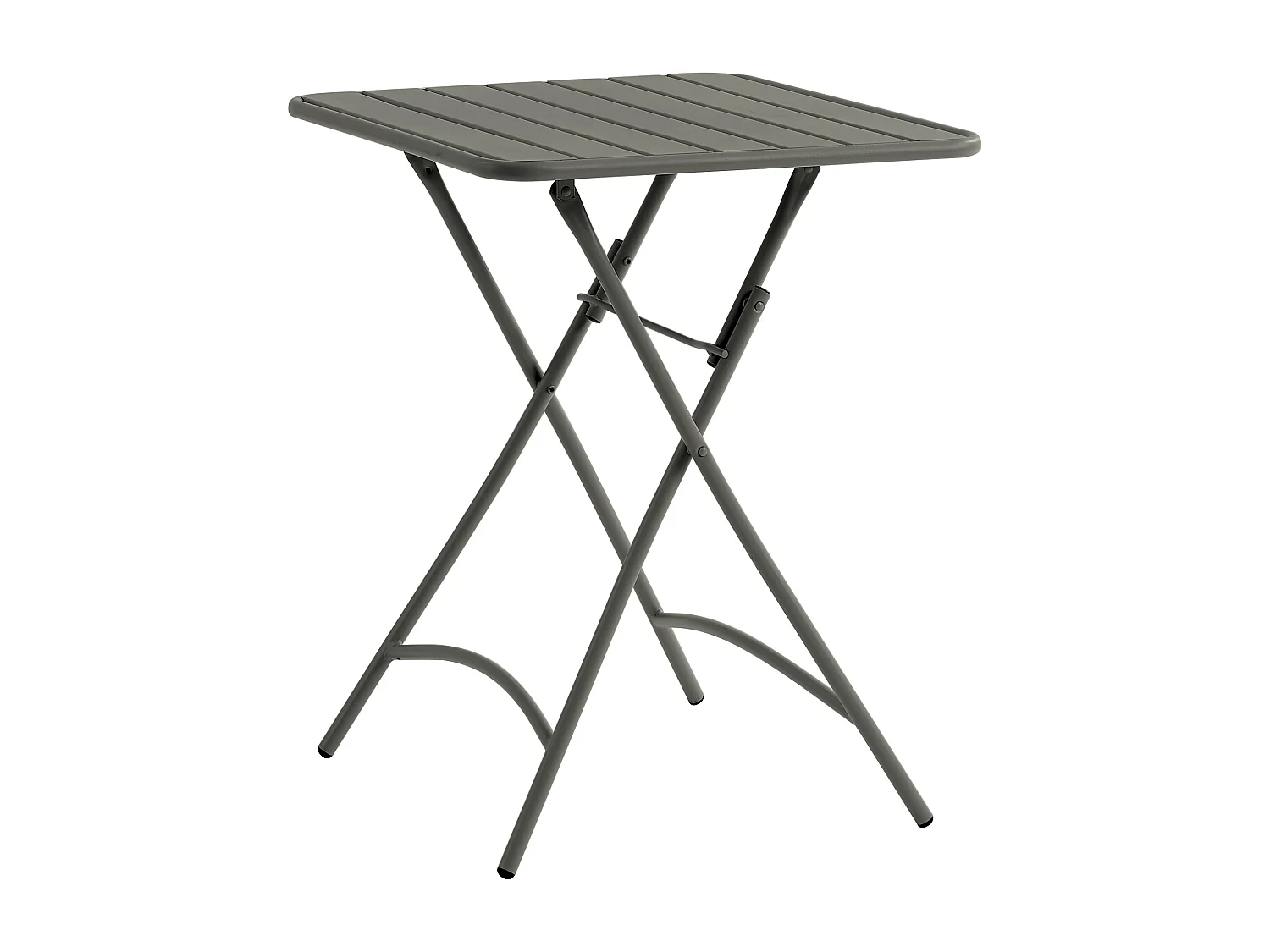Table de jardin carrée pliante L.60 cm en métal - Gris anthracite - MIRMANDE de MYLIA
