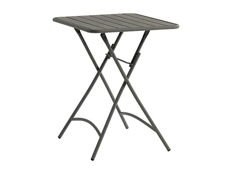 Table de jardin carrée pliante L.60 cm en métal - Gris anthracite - MIRMANDE de MYLIA