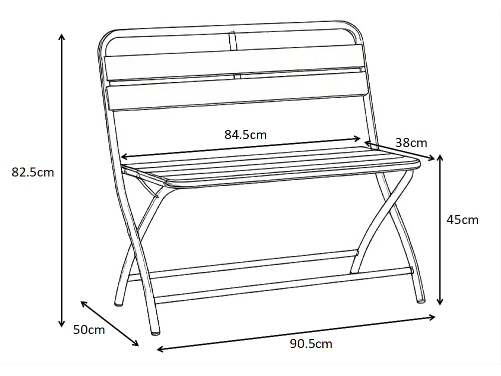 Banc de jardin pliant en métal - Kaki - MIRMANDE de MYLIA