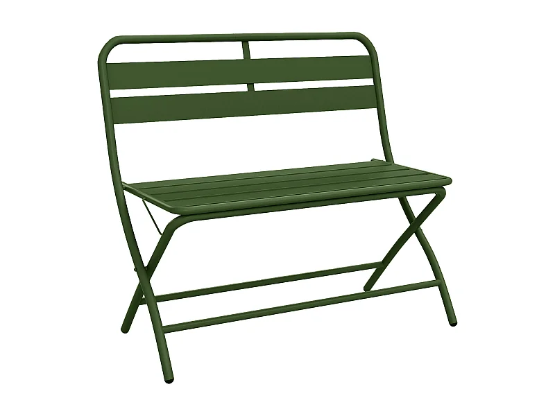 Banc de jardin pliant en métal - Kaki - MIRMANDE de MYLIA
