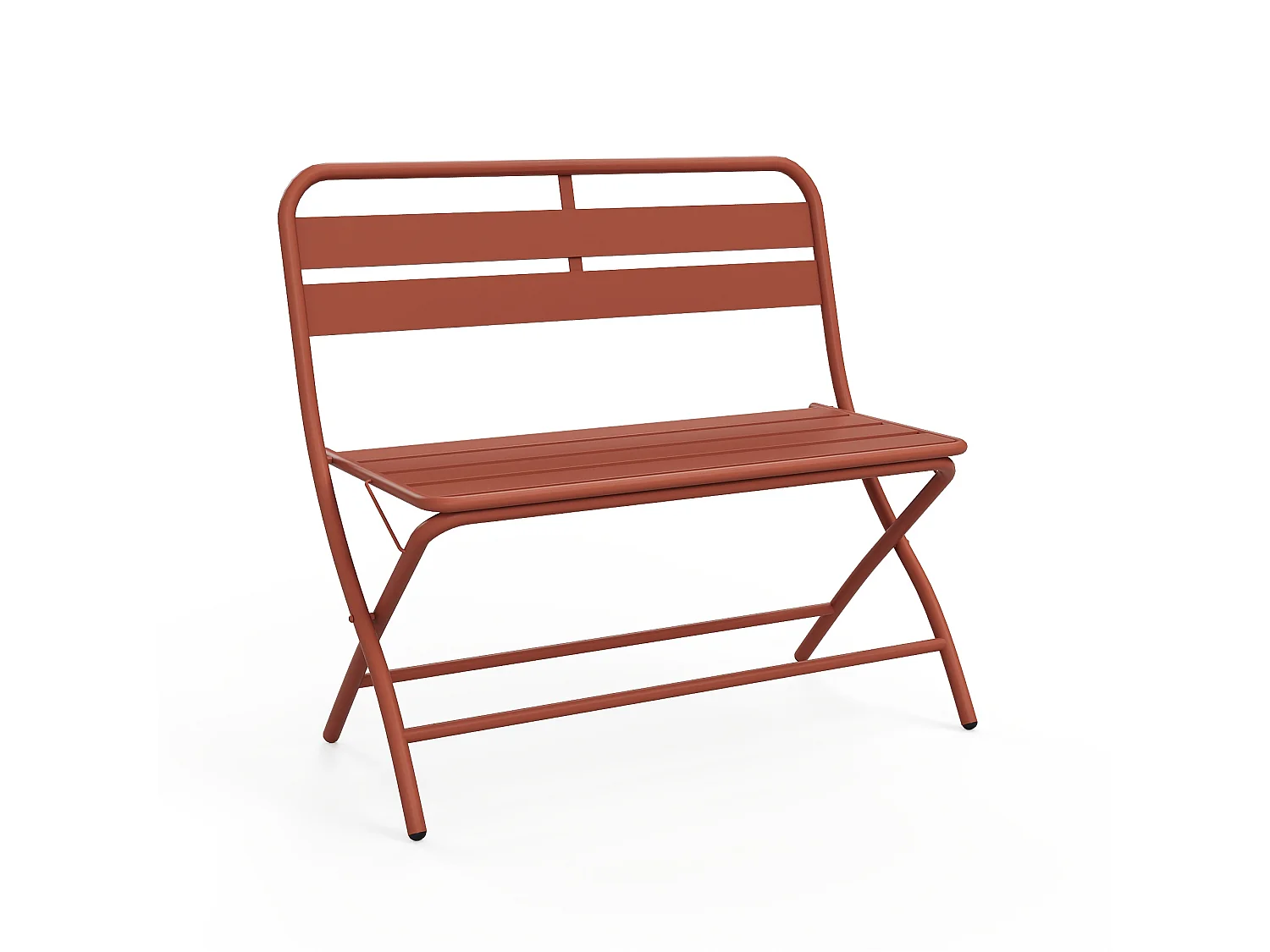 Banc de jardin pliant en métal - Terracotta - MIRMANDE de MYLIA