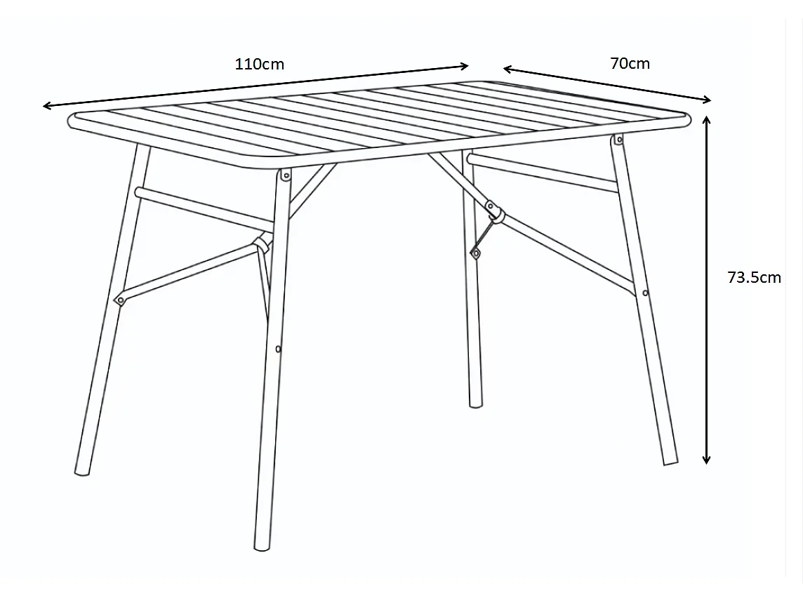 Table de jardin pliante L.110 cm en métal - Kaki - MIRMANDE de MYLIA