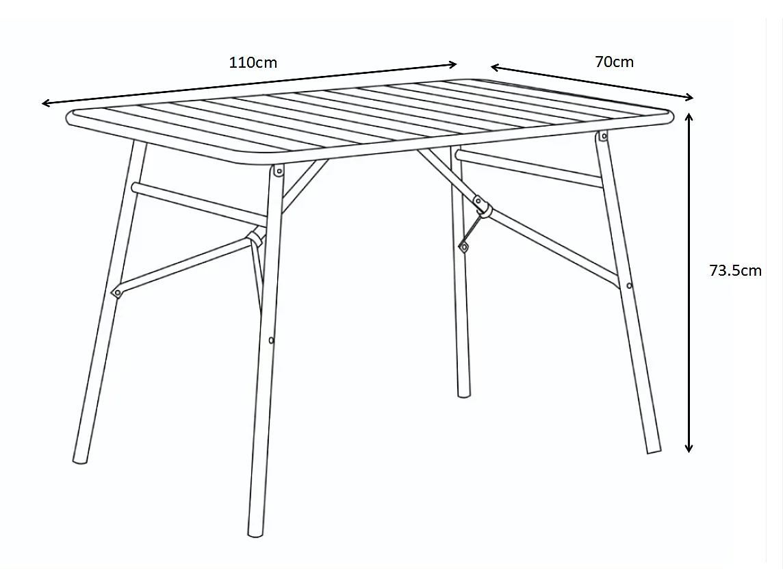 Table de jardin pliante L.110 cm en métal - Kaki - MIRMANDE de MYLIA