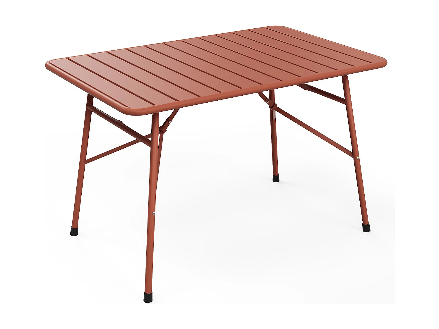 Table de jardin pliante L.110 cm en métal - Terracotta - MIRMANDE de MYLIA