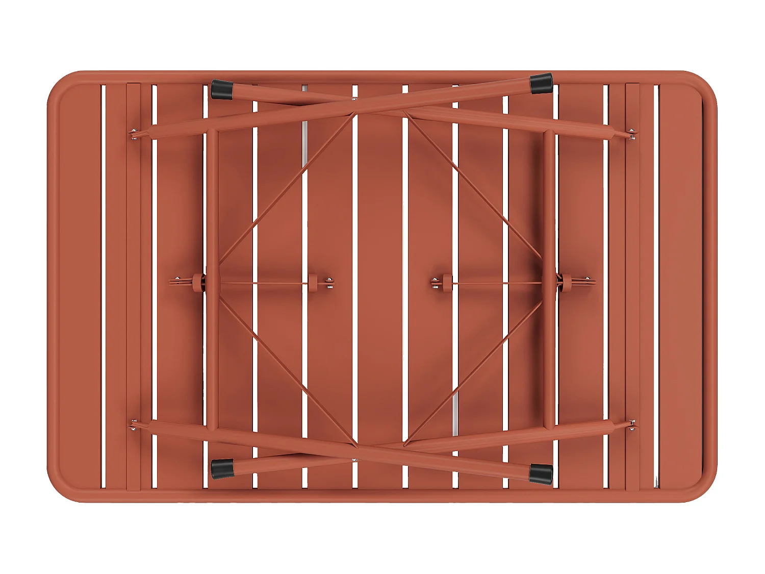 Table de jardin pliante L.110 cm en métal - Terracotta - MIRMANDE de MYLIA