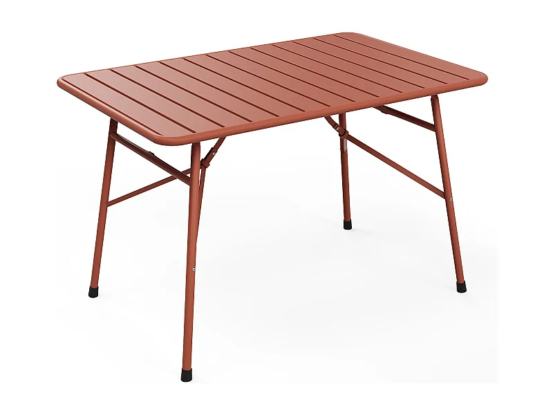 Table de jardin pliante L.110 cm en métal - Terracotta - MIRMANDE de MYLIA