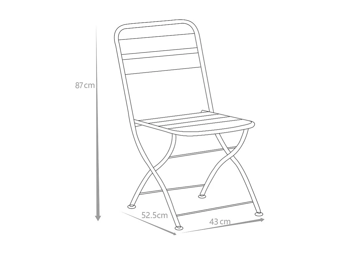 Lot de 2 chaises de jardin pliantes en métal - Gris anthracite - MIRMANDE de MYLIA