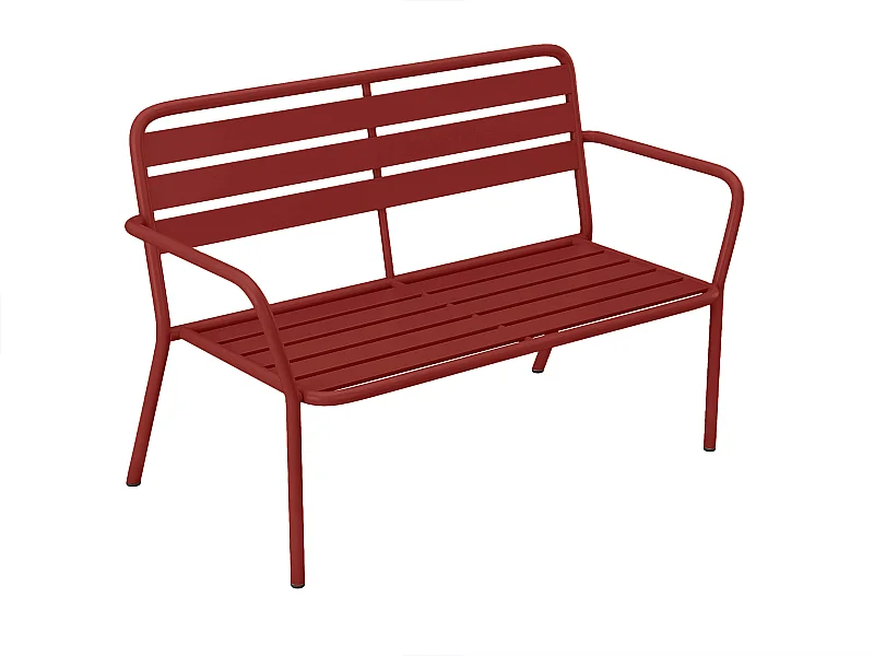 Banc de jardin en métal - Rouge - MIRMANDE de MYLIA