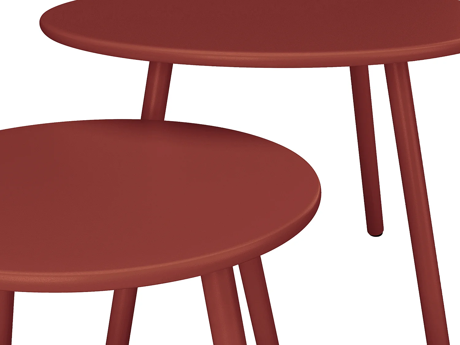 Tavolini da giardino a incastro in metallo - Rosso - MIRMANDE di MYLIA