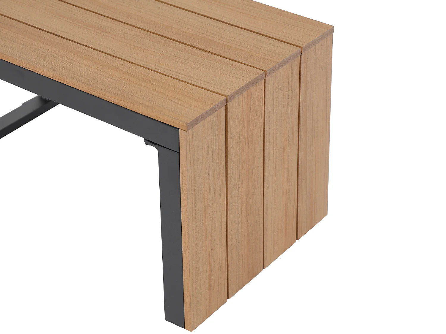 Conjunto de jardim modular em alumínio: 2 sofás e uma mesa de centro - Antracite com almofadas bege - BAMBAÏA de MYLIA