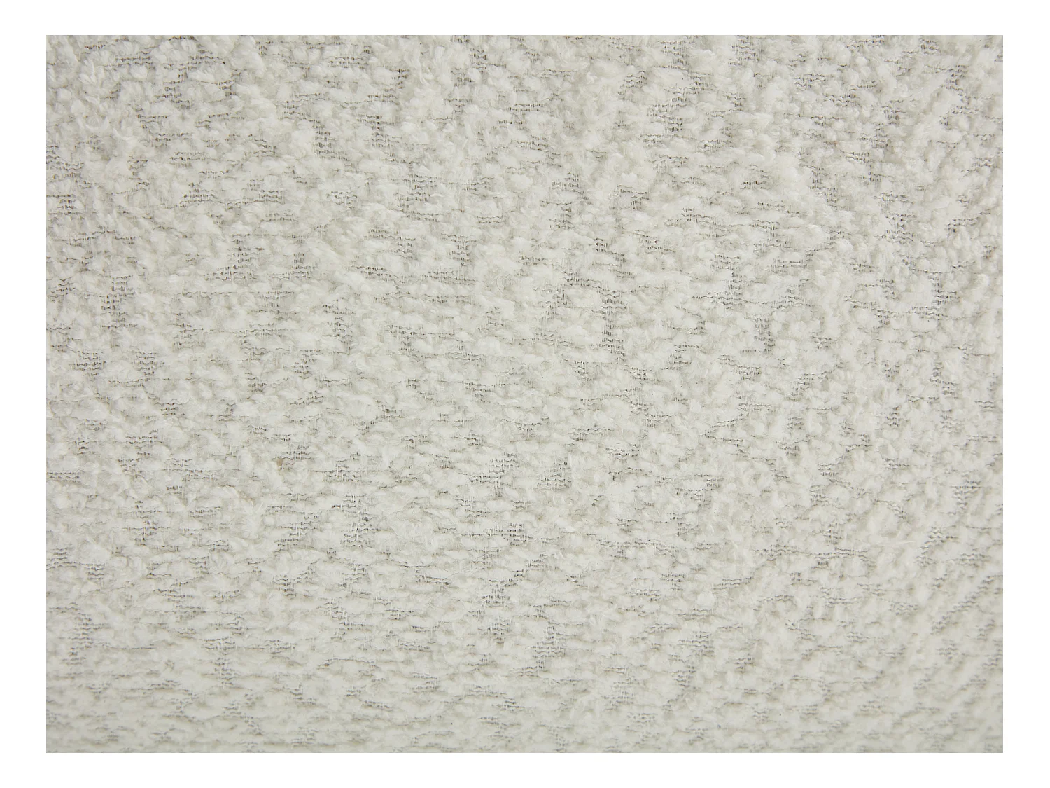 Stuhl 6er-Set - Bouclé-Stoff, Eschenfurnier & schwarzes Metall - Weiß - ZURIKIA