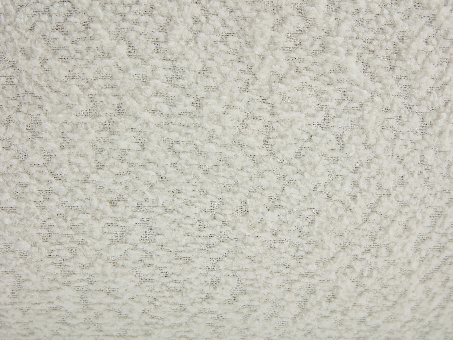 Stuhl 6er-Set - Bouclé-Stoff, Eschenfurnier & schwarzes Metall - Weiß - ZURIKIA