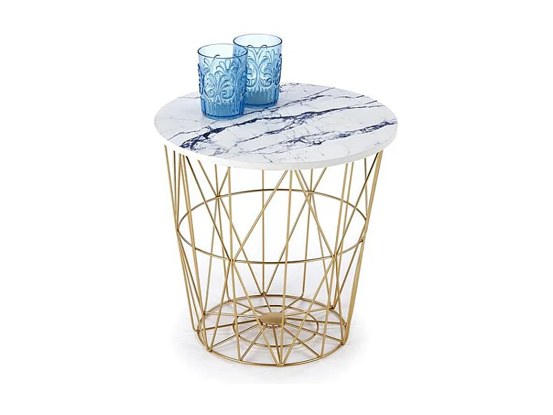 Table basse Harissa Luxe/MDF métal/Or Blanc