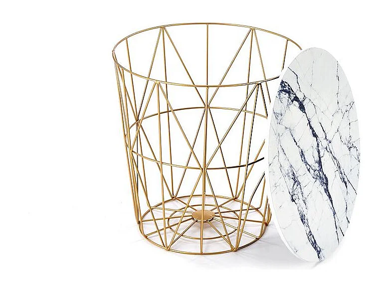 Tavolino Harissa Luxury/Metallo MDF/Oro bianco