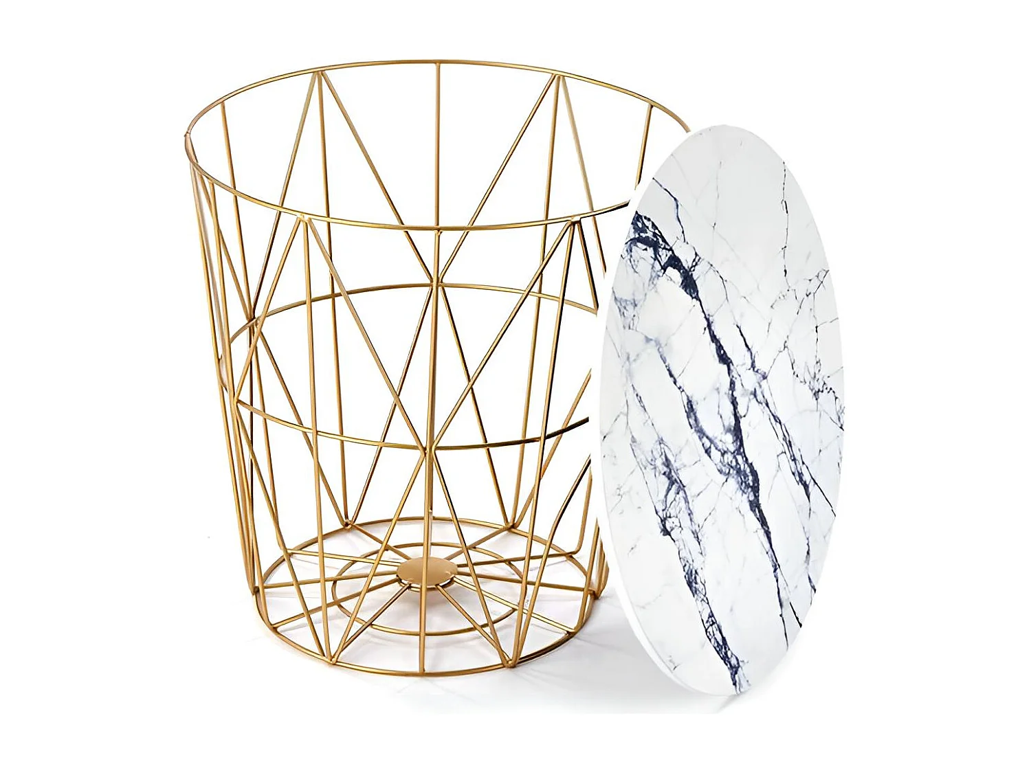 Table basse Harissa Luxe/MDF métal/Or Blanc