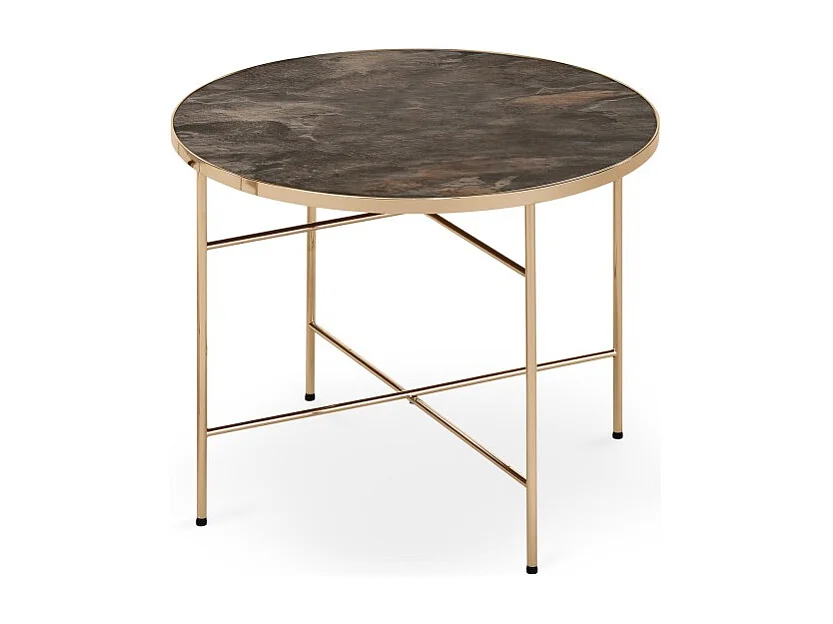 Tavolino Isabelle/metallo prezioso e vetro/oro rosa e marrone