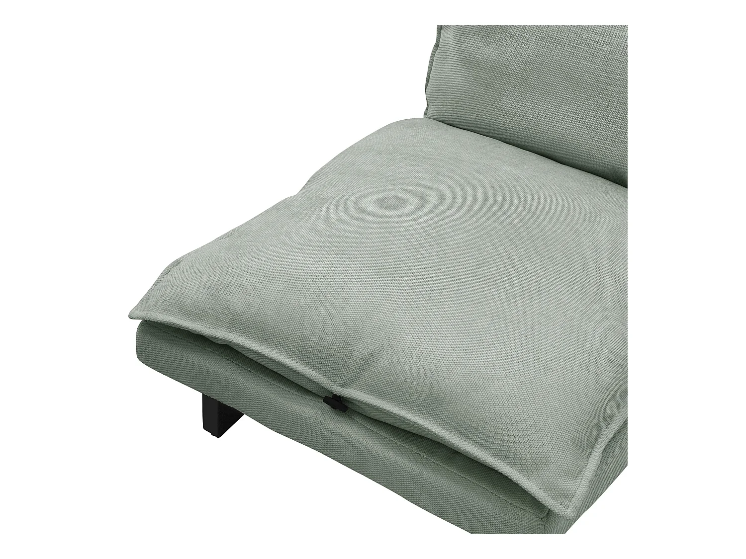 Fauteuil de relaxation de sol gris-vert revêtement en lin rembourrage doux en polyester et structure robuste en acier dossier inclinable 5 positions