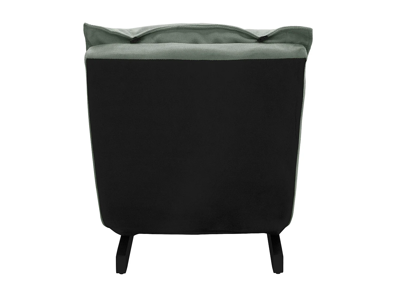 Fauteuil de relaxation de sol gris-vert revêtement en lin rembourrage doux en polyester et structure robuste en acier dossier inclinable 5 positions