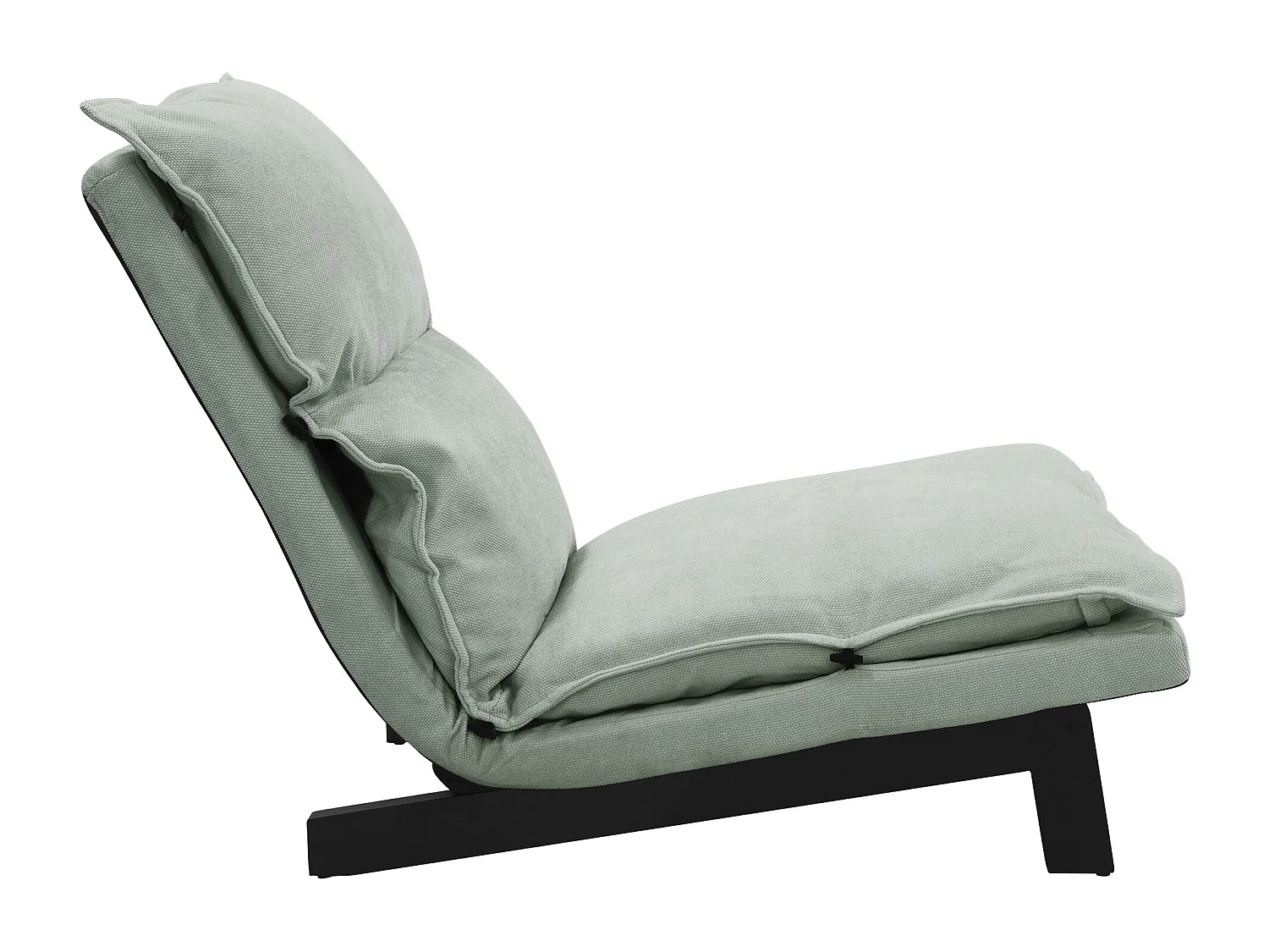 Fauteuil de relaxation de sol gris-vert revêtement en lin rembourrage doux en polyester et structure robuste en acier dossier inclinable 5 positions