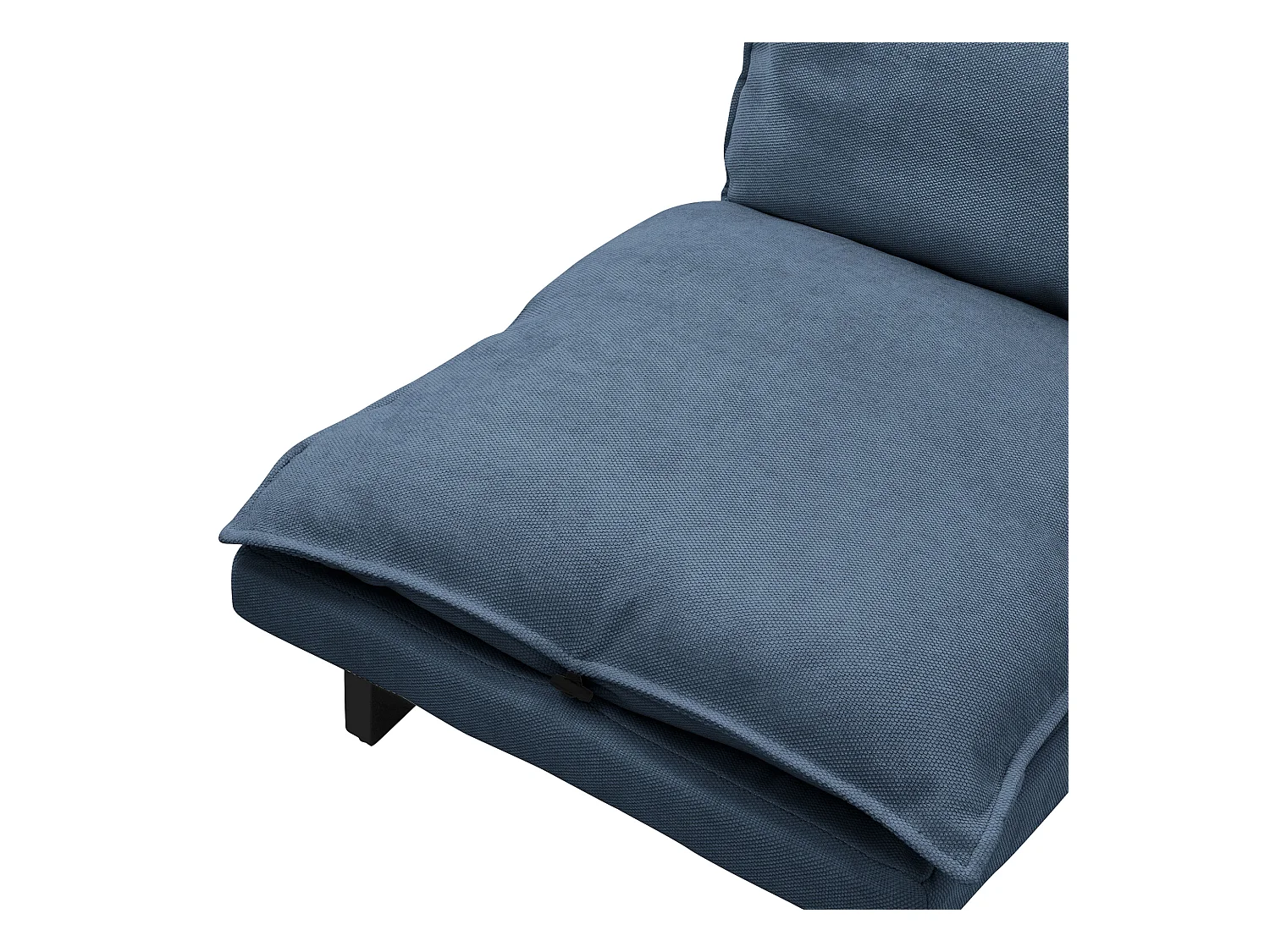 Fauteuil de relaxation de sol bleu revêtement en lin rembourrage doux en polyester et structure robuste en acier dossier inclinable en 5 positions