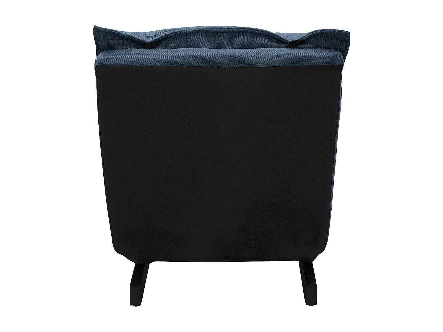 Fauteuil de relaxation de sol bleu revêtement en lin rembourrage doux en polyester et structure robuste en acier dossier inclinable en 5 positions