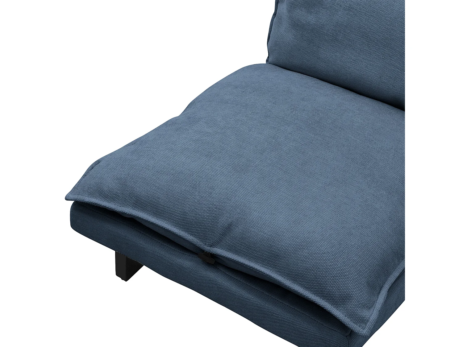 Fauteuil de relaxation de sol bleu revêtement en lin rembourrage doux en polyester et structure robuste en acier dossier inclinable en 5 positions