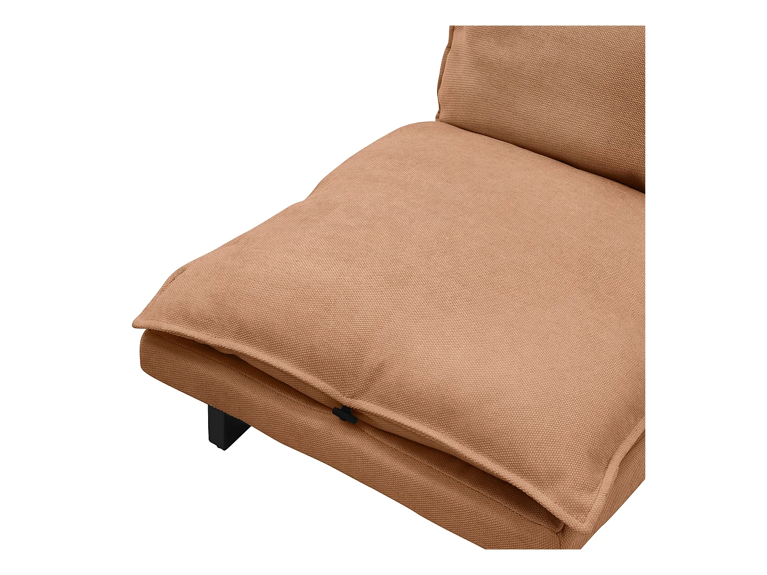 Fauteuil de relaxation de sol marron revêtement en lin rembourrage doux en polyester et structure robuste en acier dossier inclinable en 5 positions