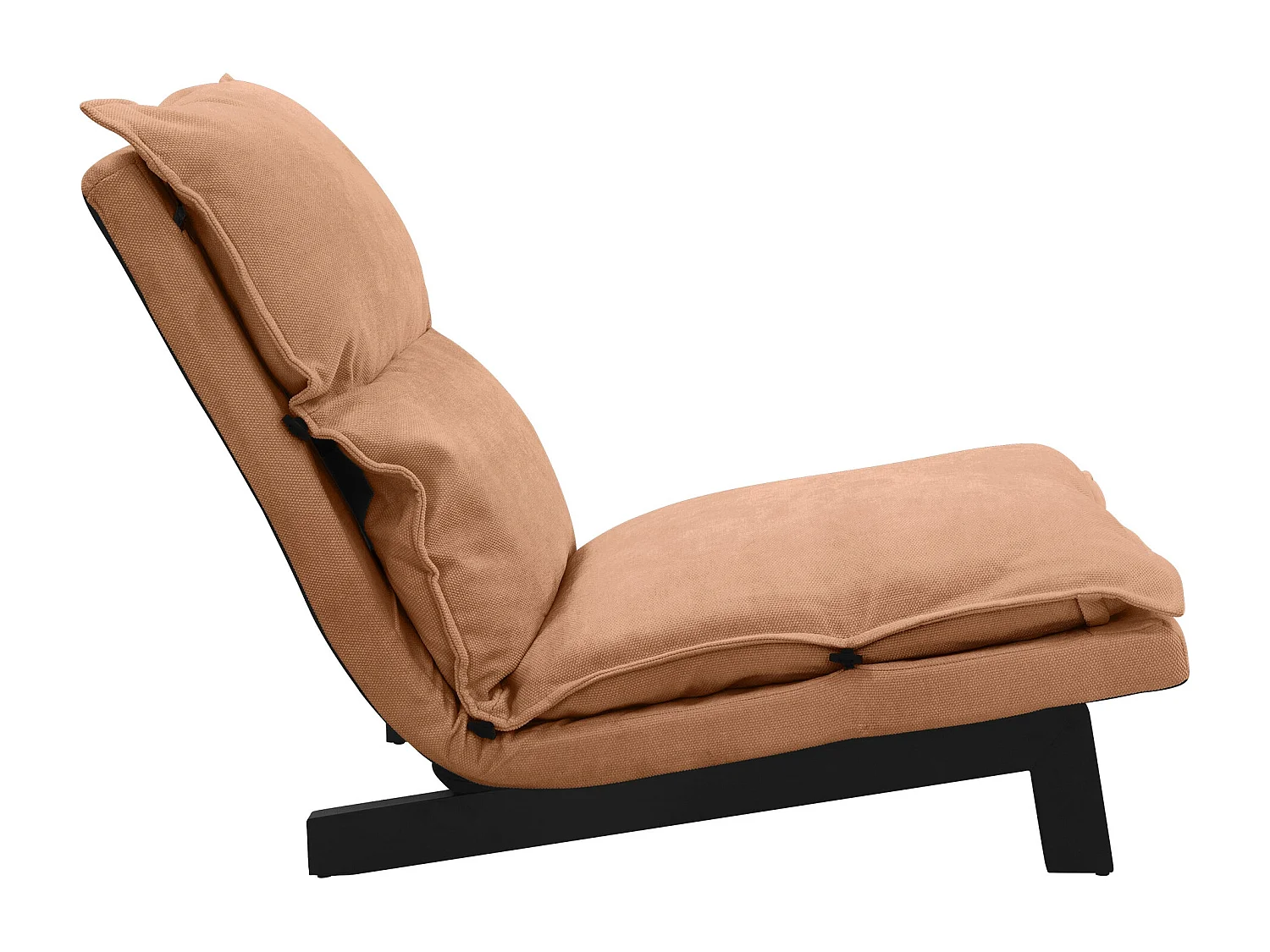 Fauteuil de relaxation de sol marron revêtement en lin rembourrage doux en polyester et structure robuste en acier dossier inclinable en 5 positions