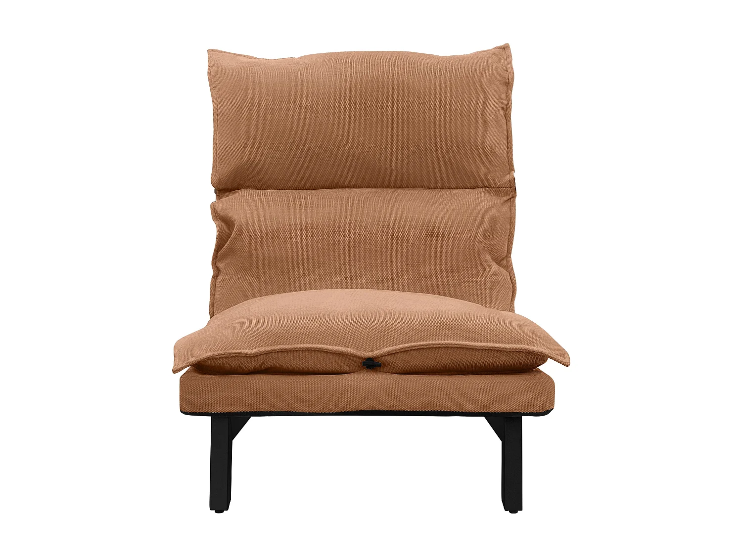 Fauteuil de relaxation de sol marron revêtement en lin rembourrage doux en polyester et structure robuste en acier dossier inclinable en 5 positions