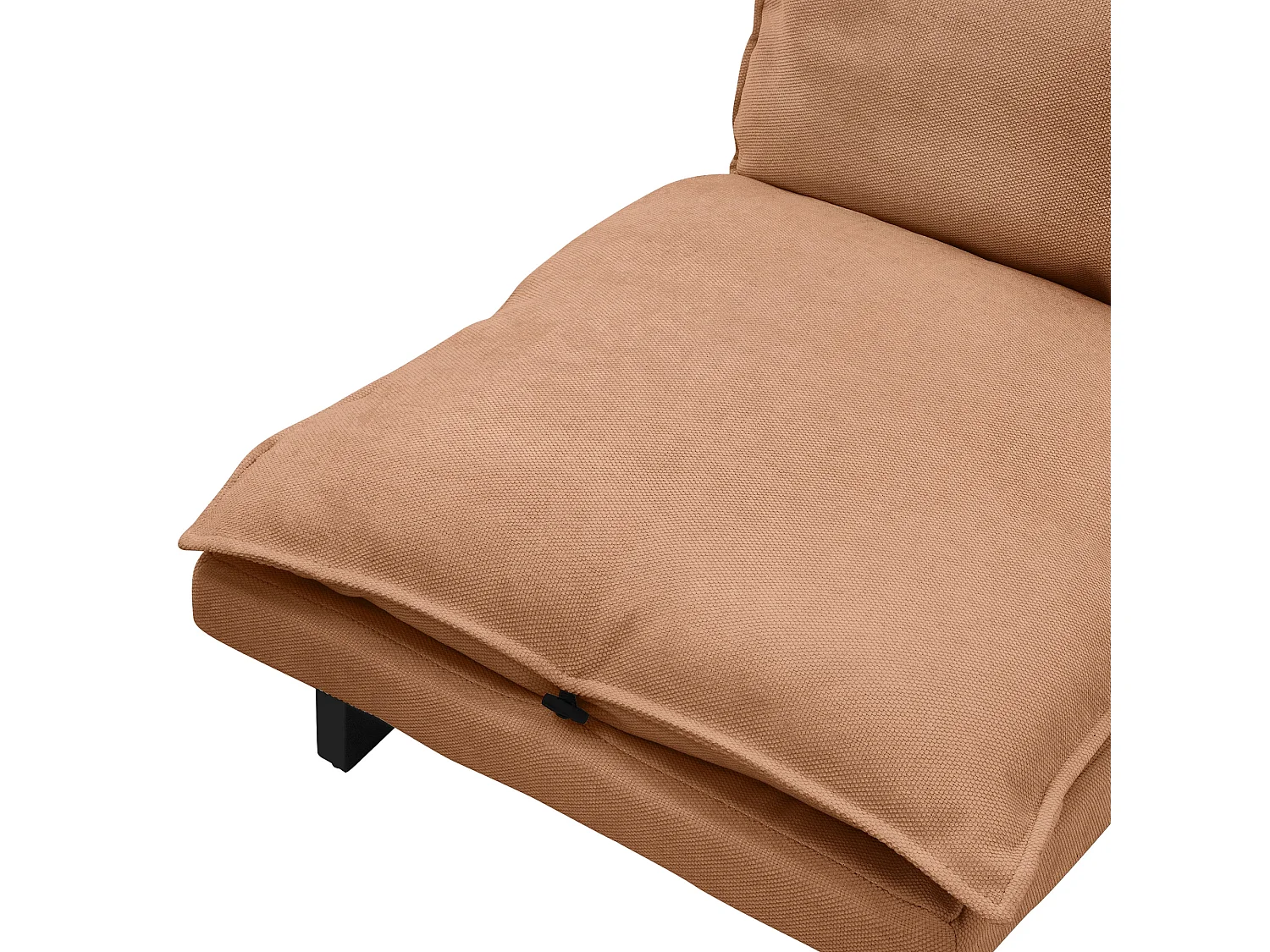 Fauteuil de relaxation de sol marron revêtement en lin rembourrage doux en polyester et structure robuste en acier dossier inclinable en 5 positions