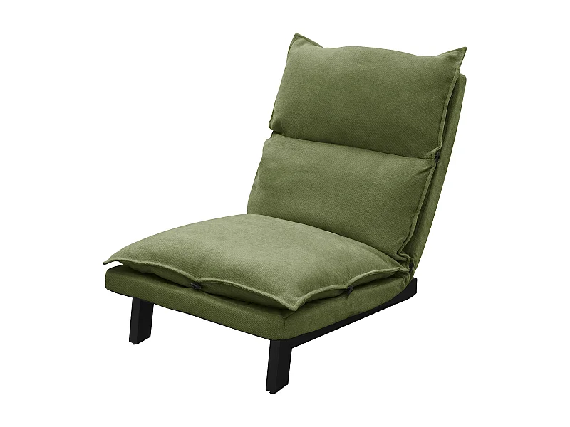 ML-Design Sedia da pavimento verde in lino imbottita con schienale regolabile 90-180° struttura in acciaio poltrona cuscino da terra per meditazione