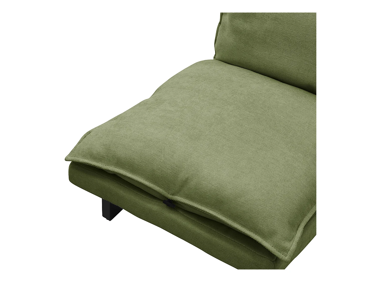 Fauteuil de relaxation de sol vert revêtement en lin rembourrage doux en polyester et structure robuste en acier dossier inclinable en 5 positions
