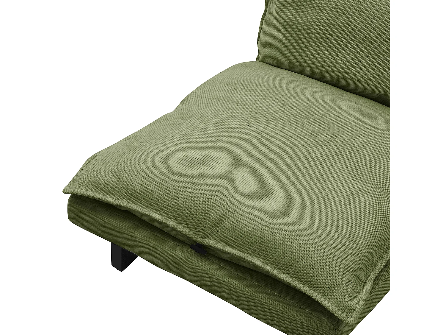 Fauteuil de relaxation de sol vert revêtement en lin rembourrage doux en polyester et structure robuste en acier dossier inclinable en 5 positions