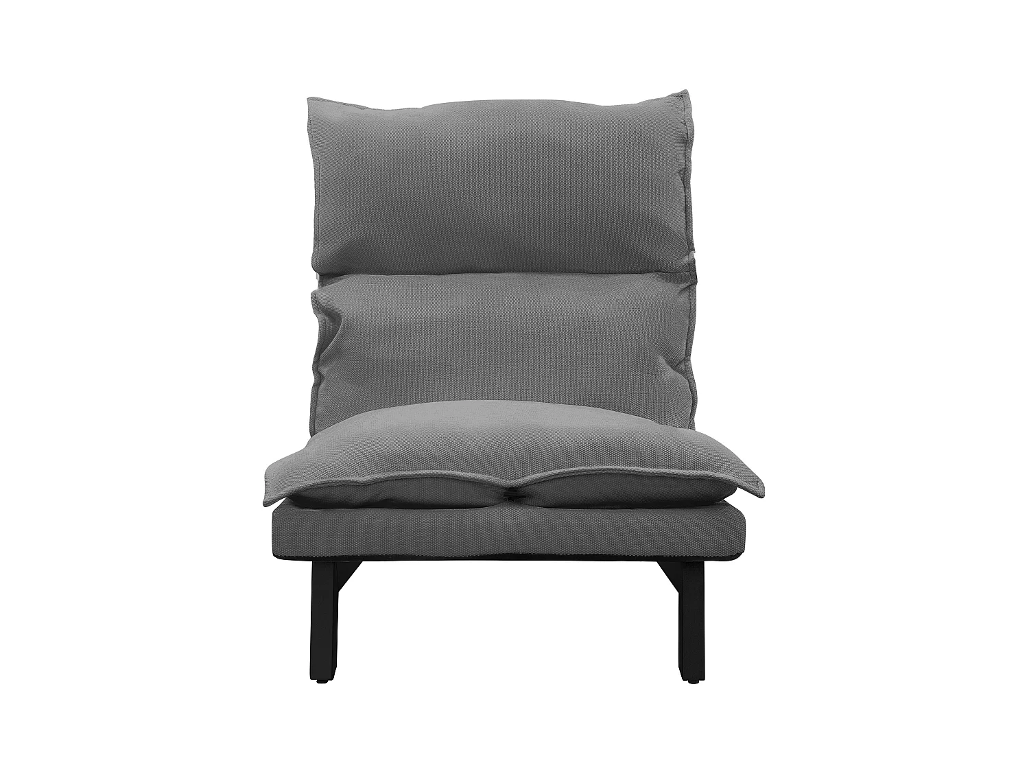 Fauteuil de relaxation de sol gris revêtement en lin rembourrage doux en polyester et structure robuste en acier dossier inclinable en 5 positions