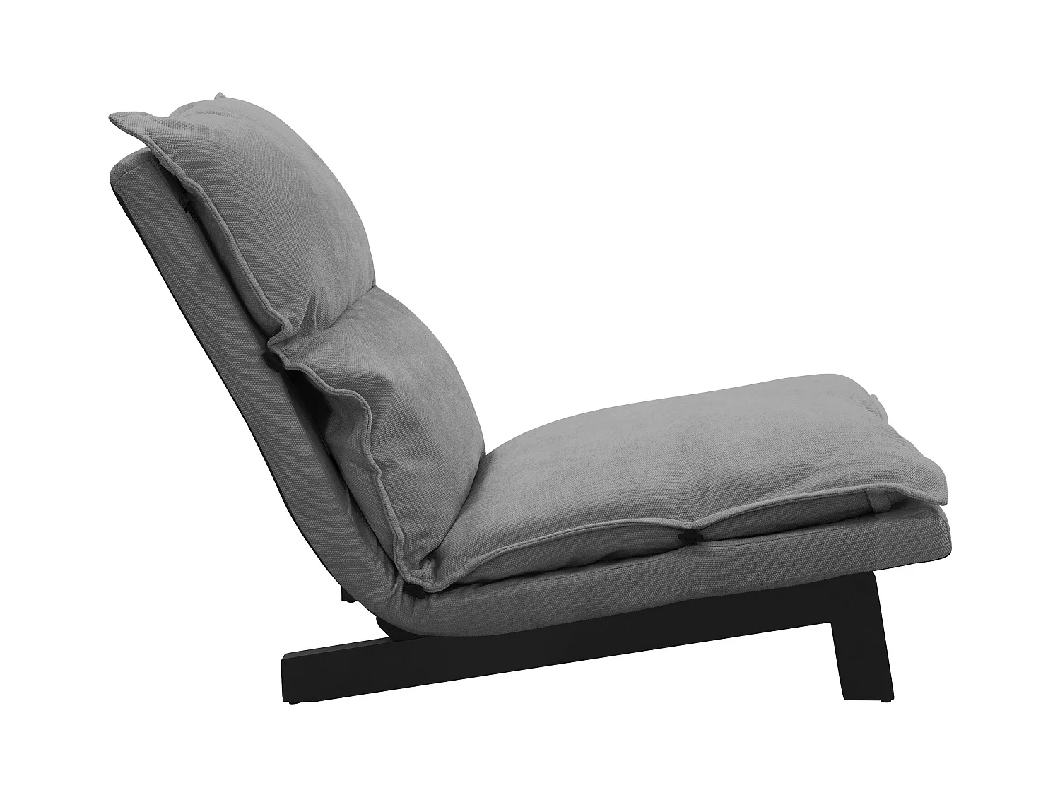 Fauteuil de relaxation de sol gris revêtement en lin rembourrage doux en polyester et structure robuste en acier dossier inclinable en 5 positions