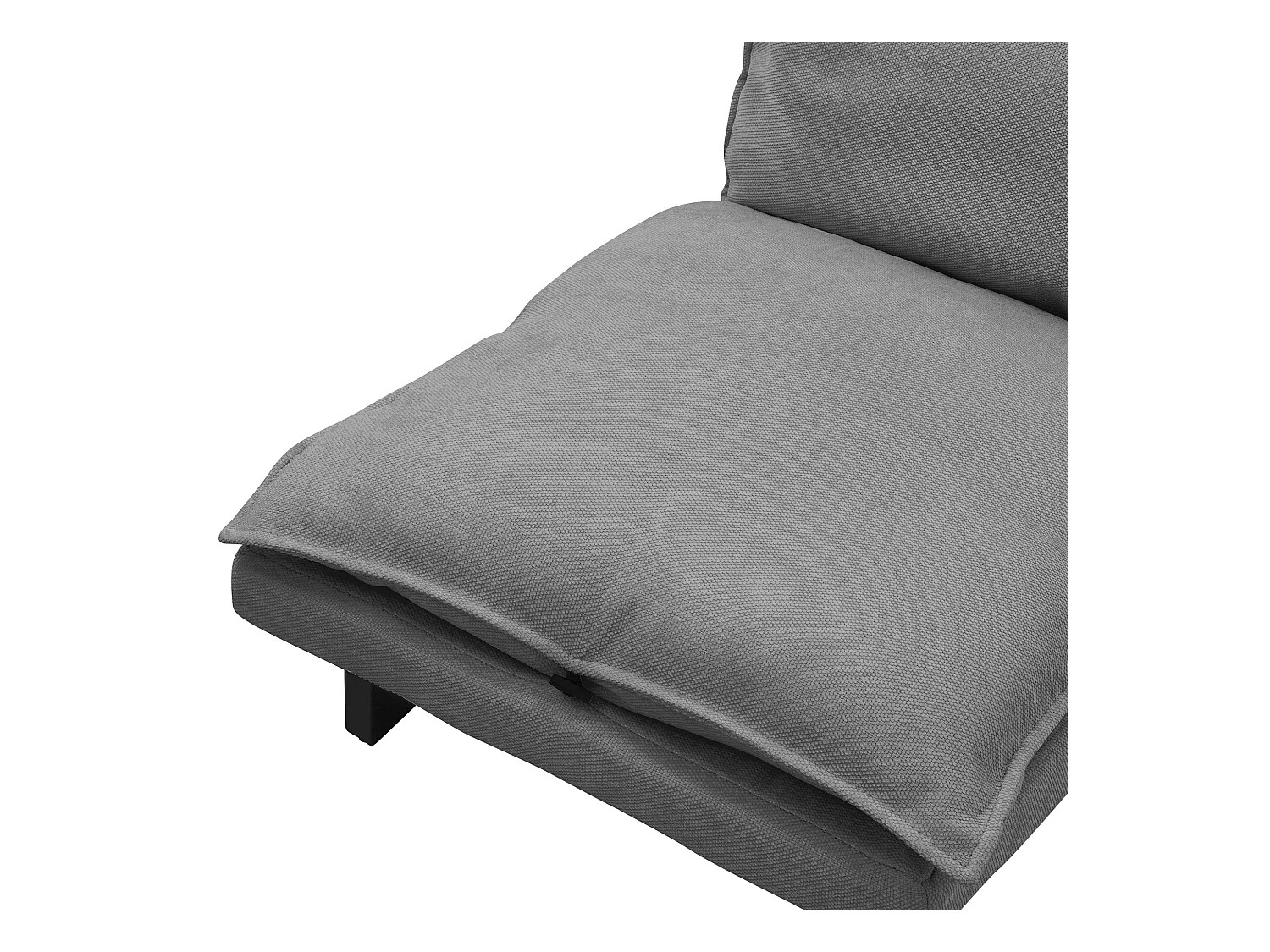Fauteuil de relaxation de sol gris revêtement en lin rembourrage doux en polyester et structure robuste en acier dossier inclinable en 5 positions