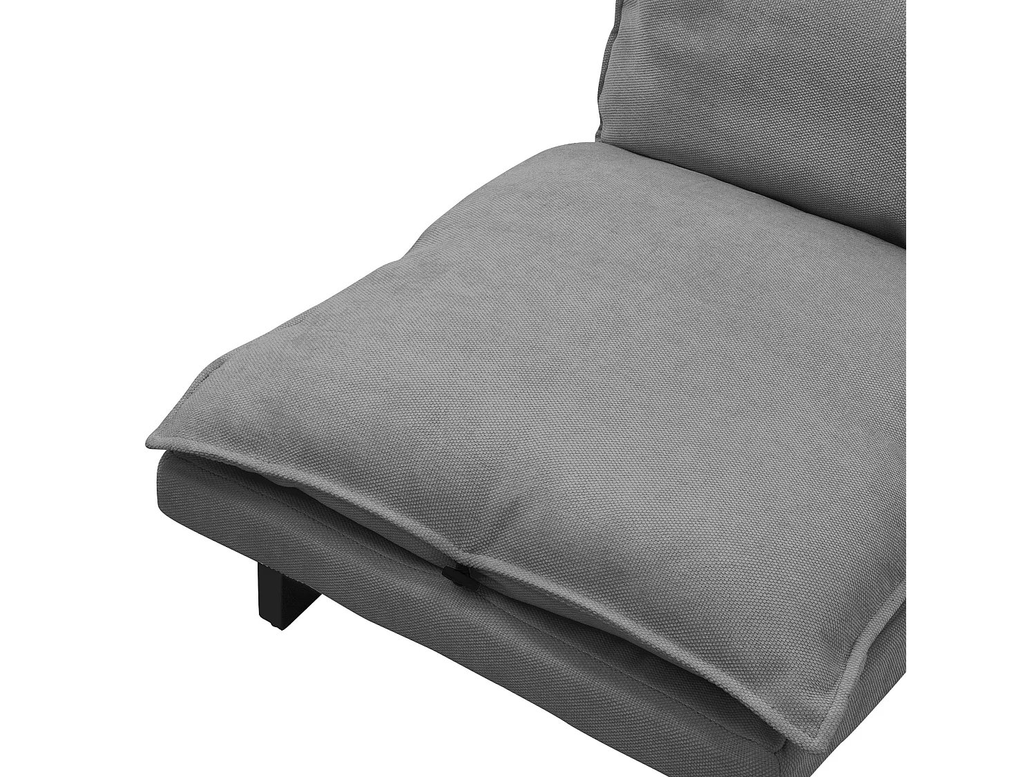 Fauteuil de relaxation de sol gris revêtement en lin rembourrage doux en polyester et structure robuste en acier dossier inclinable en 5 positions