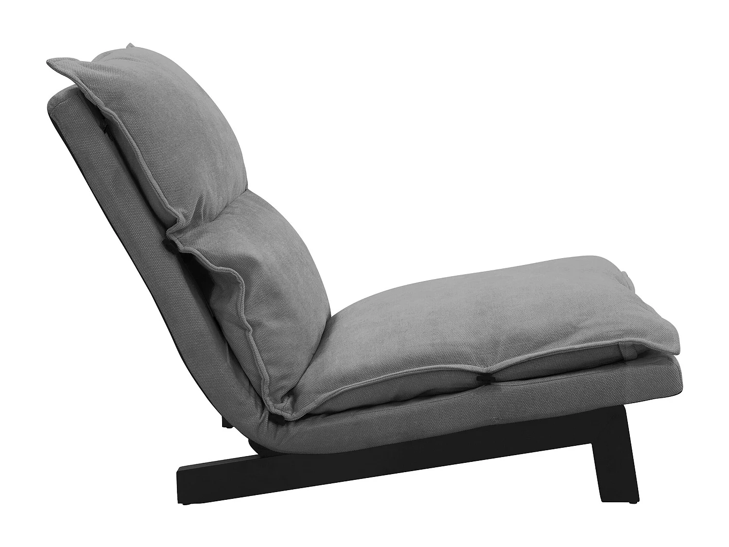 Fauteuil de relaxation de sol gris revêtement en lin rembourrage doux en polyester et structure robuste en acier dossier inclinable en 5 positions