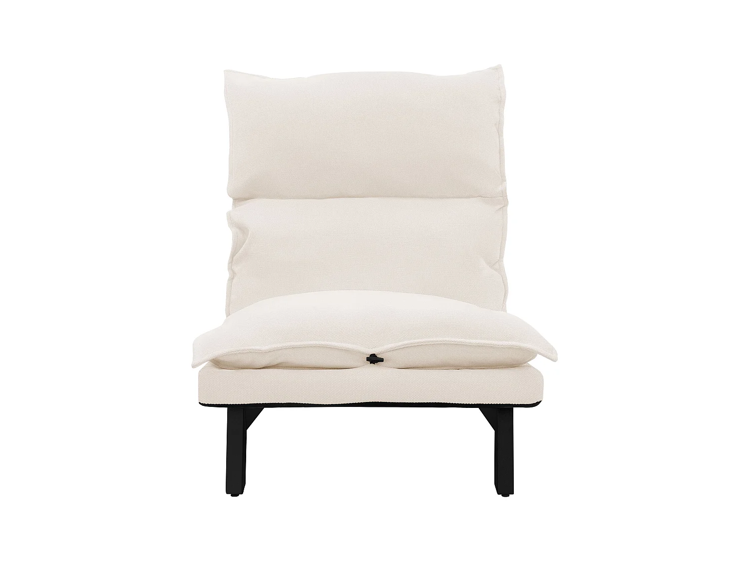 Fauteuil de relaxation de sol beige revêtement en lin rembourrage doux en polyester et structure robuste en acier dossier inclinable en 5 positions