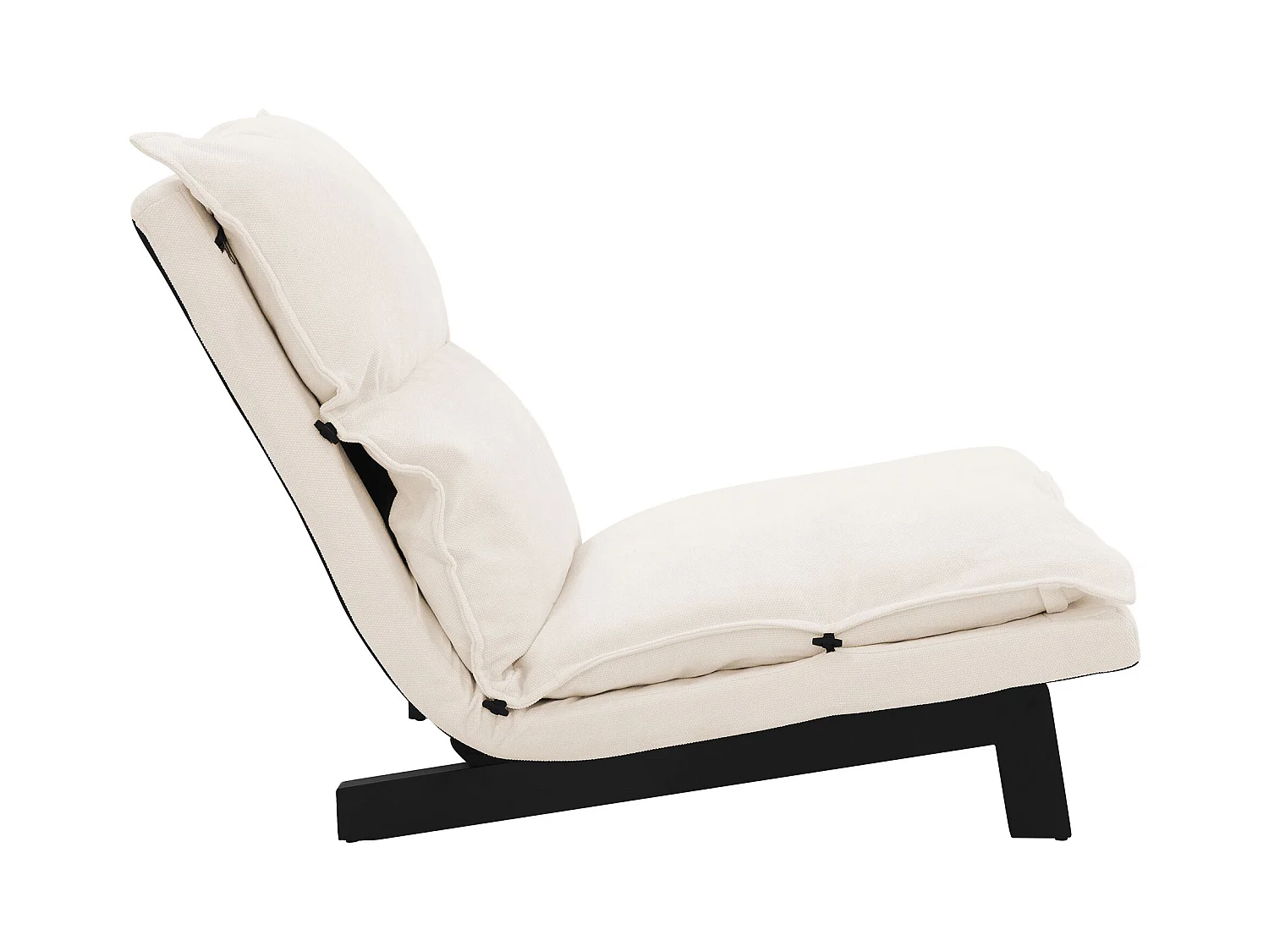 Fauteuil de relaxation de sol beige revêtement en lin rembourrage doux en polyester et structure robuste en acier dossier inclinable en 5 positions