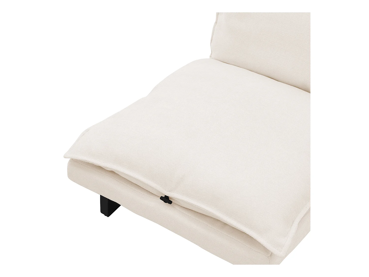 Fauteuil de relaxation de sol beige revêtement en lin rembourrage doux en polyester et structure robuste en acier dossier inclinable en 5 positions